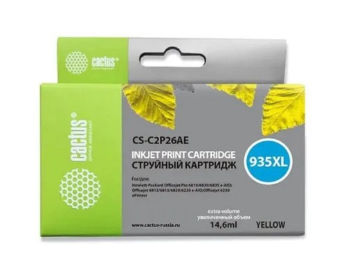 [расходные материалы] Cactus C2P26AE Картридж №935XL для HP DJ Pro 6230/6830 желтый