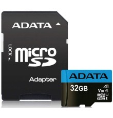 Micro SecureDigital 32Gb A-DATA AUSDH32GUICL10A1-RA1 {MicroSDHC Class 10 UHS-I, SD adapter}