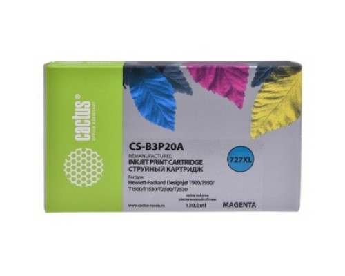 [расходные материалы] B3P20A CACTUS  Картридж №727 для HP DJ T920/T1500/T2530, пурпурный (130мл)