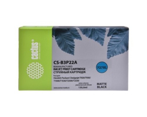 [расходные материалы] B3P22A  CACTUS Картридж №727 для HP DJ T920/T1500/T2530, черный матовый (130мл)