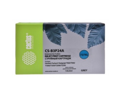 [расходные материалы] CACTUS B3P24A  Картридж №727 для HP DJ T920/T1500/T2530, серый (130мл)