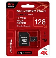 Micro SecureDigital 128Gb QUMO QM128GMICSDXC10U3 {MicroSDXC Class 10 UHS-I, SD adapter}