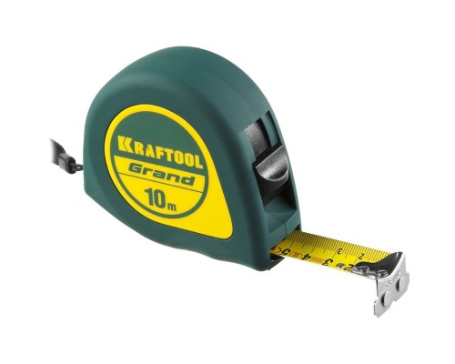 [Уровни, рулетки, мерные ленты, линейки, угольники] KRAFTOOL GRAND 5м / 19мм рулетка с ударостойким корпусом (ABS) и противоскользящим покрытием [34022-10-25]