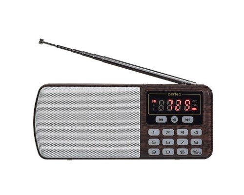 [Радиоприемник] Perfeo радиоприемник цифровой ЕГЕРЬ FM+ 70-108МГц/ MP3/ питание USB или BL5C/ коричневый (i120-BK) [PF_A4463]