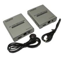 ORIENT VE048, HDMI 4K extender (Tx+Rx), активный удлинитель до 120 м по одной витой паре, HDMI 1.4b, 4K@30Hz/ 1080p@60Hz/3D, HDCP, передача ИК сигнала управления (датчики IR-TX/Rx в комплекте) (30932)
