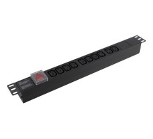 Exegate EX280859RUS Блок розеток ExeGate ServerPro PDU-19H001 Al-10С13-C14-SW, 1U, Алюм., 10 IEC 320 C13, С14