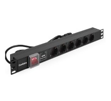 Exegate EX280834RUS Блок розеток ExeGate ServerPro PDU-19H609 Al-6S-C14-2, 19