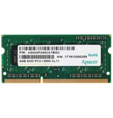 Apacer DDR3 SODIMM 4GB DS.04G2K.KAM PC3-12800, 1600MHz