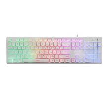 Клавиатура Oklick 550ML белый USB slim Multimedia LED [1061618]