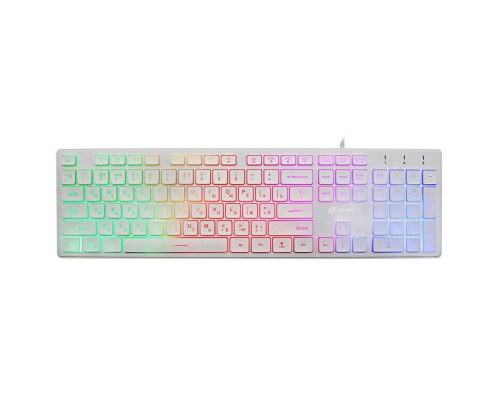 [Клавиатура] Клавиатура Oklick 550ML белый USB slim Multimedia LED [1061618]