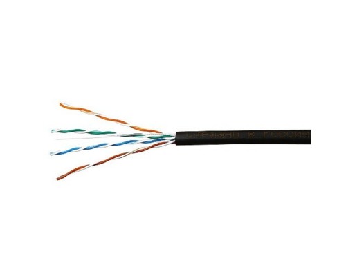 [Витая пара] SkyNet Кабель UTP outdoor 4x2x0,46, медный, FLUKE TEST, кат.5e, однож., (100м) box, черный [CSL-UTP-4-CU-OUT/100]