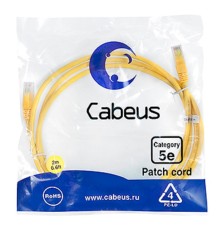 Cabeus PC-UTP-RJ45-Cat.5e-2m-YL-LSZH Патч-корд U/UTP, категория 5е, 2xRJ45/8p8c, неэкранированный, желтый, LSZH, 2м