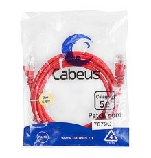 Cabeus PC-UTP-RJ45-Cat.5e-2m-RD-LSZH Патч-корд U/UTP, категория 5е, 2xRJ45/8p8c, неэкранированный, красный, LSZH, 2м