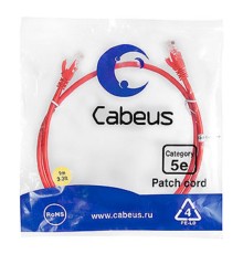 Cabeus PC-UTP-RJ45-Cat.5e-1m-RD-LSZH Патч-корд U/UTP, категория 5е, 2xRJ45/8p8c, неэкранированный, красный, LSZH, 1м
