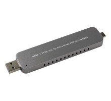 ORIENT 3552U3, USB 3.1 Gen2 контейнер для SSD M.2 NVMe 2242/2260/2280 M-key, PCIe Gen3x2 (JMS583),10 GB/s, поддержка UAPS,TRIM, разъем USB3.1 Type-A + Type-C, корпус в виде флешки, черный (30902)
