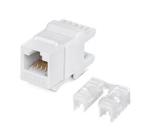 Cabeus KJ-RJ45-Cat.5e-180 Degree Вставка Keystone Jack RJ-45(8P8C), 180 градусов,категория 5e, Dual IDC (110&Krone type), белая