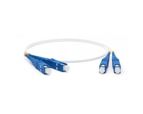 [Патч-корд] Hyperline FC-D2-9A1-SC/UR-SC/UR-H-2M-LSZH-WH Патч-корд волоконно-оптический (шнур) SM 9/125 (G657), SC/UPC-SC/UPC, 2.0 мм, duplex, LSZH, 2м