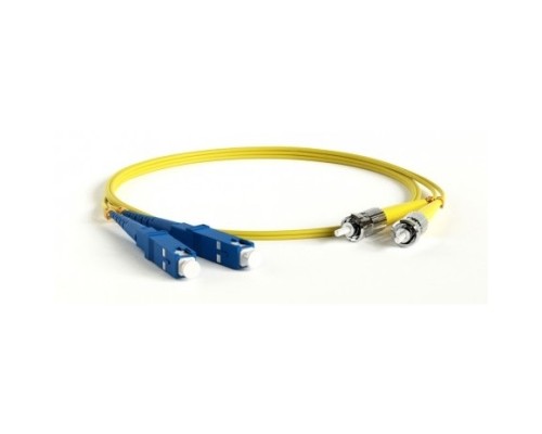[Патч-корд] Hyperline FC-D2-9-SC/UR-ST/UR-H-1M-LSZH-YL Патч-корд волоконно-оптический (шнур) SM 9/125 (OS2), ST/UPC-SC/UPC, 2.0 мм, duplex, LSZH, 1 м