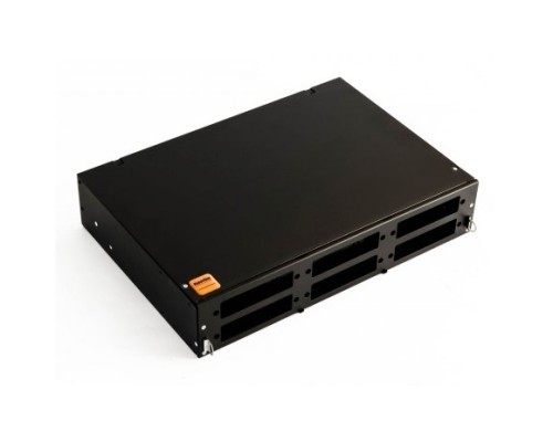 [Монтажное оборудование] Hyperline FO-19V-2U-6xSLT-W130H30-48UN-BK Бокс оптический универсальный 19