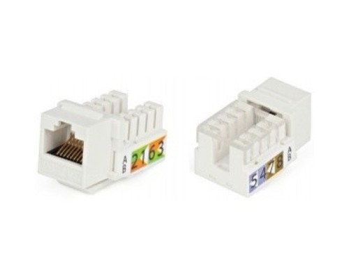 [Монтажное оборудование] Hyperline KJ9-8P8C-C5e-90-WH Вставка Keystone Jack RJ-45(8P8C), категория 5e, белая