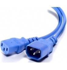 Hyperline PWC-IEC13-IEC14-0.5-BL кабель питания монитор-компьютер IEC 320 C13 - IEC 320 C14 (3x0.75), 10A, прямая вилка, 0.5 м, цвет синий