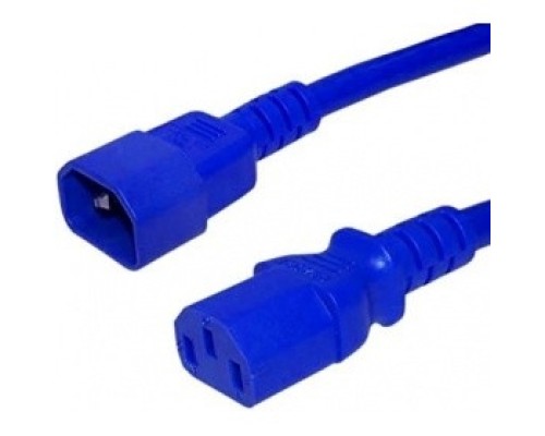 [Хиперланй] Hyperline PWC-IEC13-IEC14-1.8-BL кабель питания монитор-компьютер IEC 320 C13 - IEC 320 C14 (3x0.75), 10A, прямая вилка, 1.8 м, цвет синий