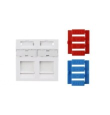 Hyperline SIP3-2K-M45-45 Вставка 45x45 (аналог Mosaic) для 2х модулей Keystone Jack, со шторками