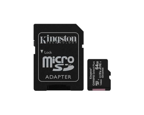 [Карта памяти ] Micro SecureDigital 64Gb Kingston SDCS2/64GB {MicroSDHC Class 10 UHS-I, SD adapter}