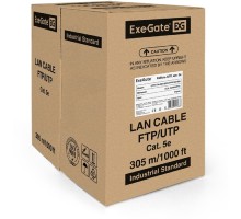 Exegate EX281817RUS Кабель Exegate  UTP4-C5e-CCA-S25-IN-PVC-GY-305 UTP 4 пары кат.5e CCA, 25AWG, бухта 305м, серый, PVC