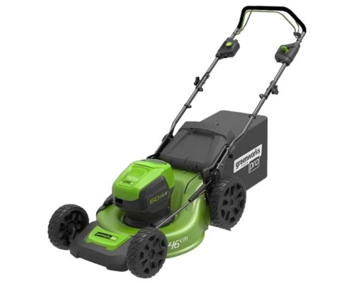 [Газонокосилки] Greenworks Газонокосилка аккумуляторная GD60LM46HPK4, {60V, 46 см, бесщеточная, с 1хАКБ 4 А.ч. и ЗУ} [2502807UB]