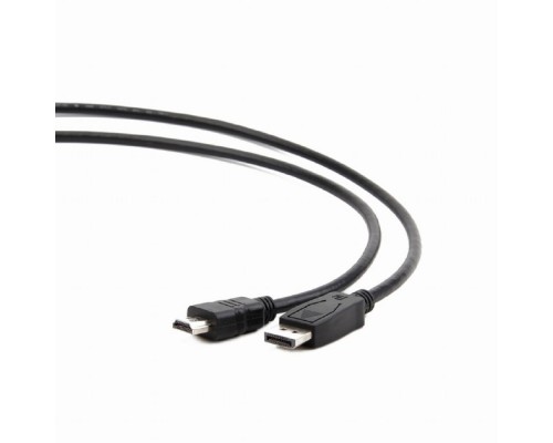 [Кабели HDMI / DVI / DP] Bion Кабель DisplayPort - HDMI, 20M/19M, однонаправленный конвертор сигнала с DisplayPort в HDMI, 4K@30Hz, экран, 1.8 м, черный [BXP-CC-DP-HDMI-018]