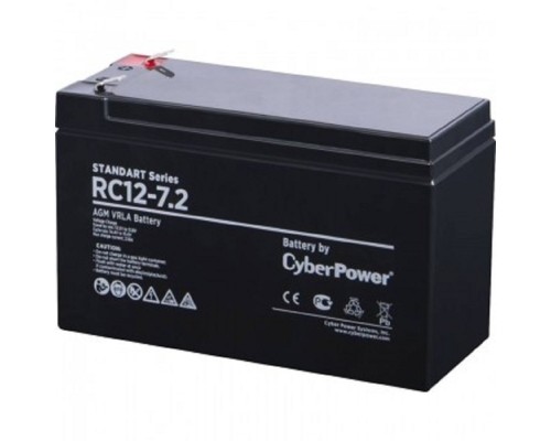 [батареи/комплектующие к ИБП] CyberPower Аккумуляторная батарея RC 12-7.2 12V/7.2Ah {клемма F2, ДхШхВ 151х65х94 мм, высота с клеммами 102, вес 2,2кг, срок службы 6 лет}
