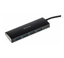 Хаб (разветвитель) BURO BU-HUB4-0.5-U3.0, черный