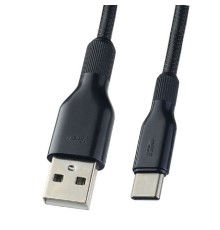 PERFEO Кабель USB2.0 A вилка - USB Type-C вилка, силикон, черный, длина 1 м. (U4907) 