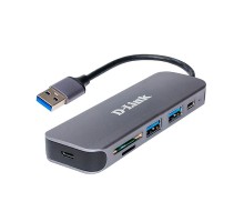 D-Link DUB-1325/A1A Концентратор с 2 портами USB 3.0, 1 портом USB Type-C, слотами для карт SD и microSD и разъемом USB 3.0