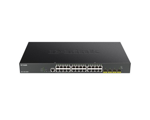 [Сетевое оборудование] D-Link DGS-1250-28XMP/A1A Управляемый L2 коммутатор с 24 портами 10/100/1000Base-T и 4 портами 10GBase-X SFP+ (24 порта PoE 802.3af/at, PoE-бюджет 370 Вт)