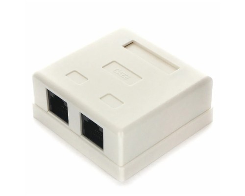 [Монтажное оборудование] Gembird NA218 Розетка RJ-45 кат.6 внешняя 2 порта, 110&Krone