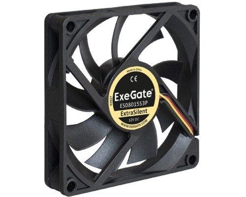 [Вентиляторы] Exegate EX283373RUS Вентилятор ExeGate ExtraSilent ES08015S3P, (80x80x15 мм, Sleeve bearing (подшипник скольжения), 3pin, 1600RPM, 16.5dBA