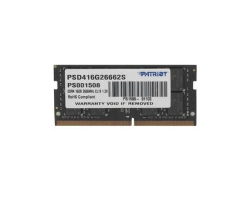 [Модуль памяти] Память DDR4 16Gb 2666MHz Patriot PSD416G26662S RTL PC4-21300 CL19 SO-DIMM 260-pin 1.2В dual rank
