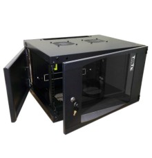Шкаф настенный Next, 9U 550x600, стеклянная дверь, черный