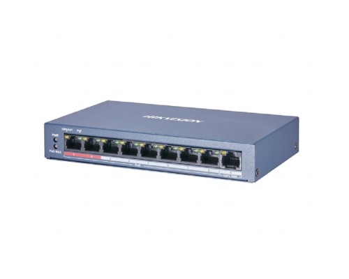 [Коммутаторы] HIKVISION DS-3E0109P-E/M(B)  Коммутатор  9x100Mb 8PoE+ 58W неуправляемый 