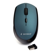 Gembird MUSW-354-B {Мышь беспроводная, синий, бесш.клик, soft touch, 3кн.+колесо-кнопка, 2400DPI, 2,4ГГц}