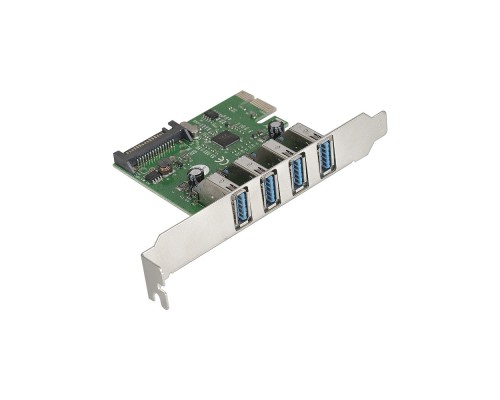[USB-концентраторы] Exegate EX283716RUS Контроллер EXE-314 PCI-E 2.0, 4*USB3.0 ext, разъем доп.питания (OEM)