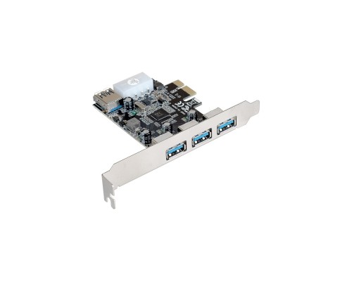 [USB-концентраторы] Exegate EX283720RUS Контроллер EXE-367 PCI-E 2.0, 3*USB3.0 ext + 1*USB3.0 int, разъем доп.питания (OEM)