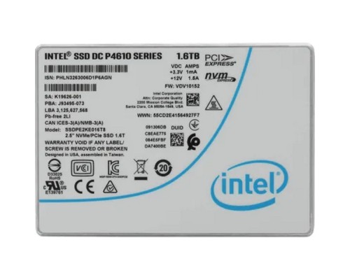 [накопитель] Intel SSD DC P4610 Series (1.6TB, 2.5in PCIe 3.1 x4, 3D2, TLC) SSDPE2KE016T801
