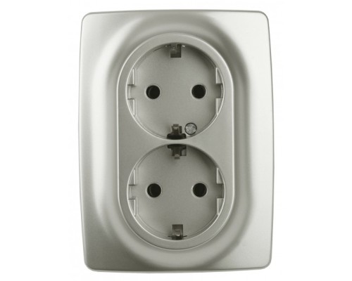 [ЭРА Розетки, выключатели] Эра Б0036451 108-15 Розетка 2X2P+E Schuko со шторками, 16A-250В, IP20, Эра12, перламутр