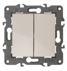Эра Б0034231 14-1104-02 Выключатель двойной, 10АХ-250В, IP20, Эра Elegance, сл.кость