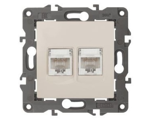[ЭРА Розетки, выключатели] Эра Б0034309 14-3108-02 Розетка 2 х RJ45, IP20, сл.кость