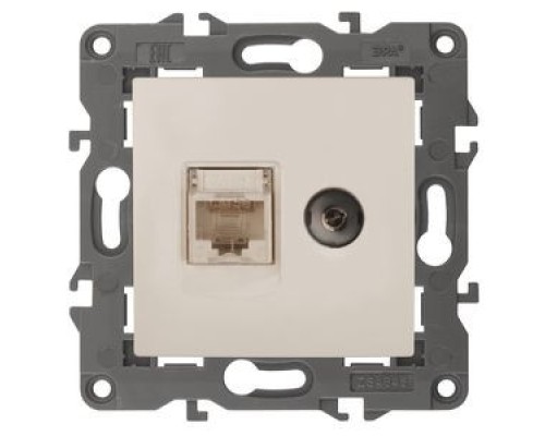 [ЭРА Розетки, выключатели] ЭраБ0034315 14-3110-02 Розетка RJ45+TV, IP20, сл.кость