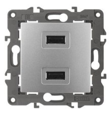 Эра Б0034360 14-4110-03 Устройство зарядное USB, 230В/5В-2100мА, IP20, Эра Elegance, алюминий